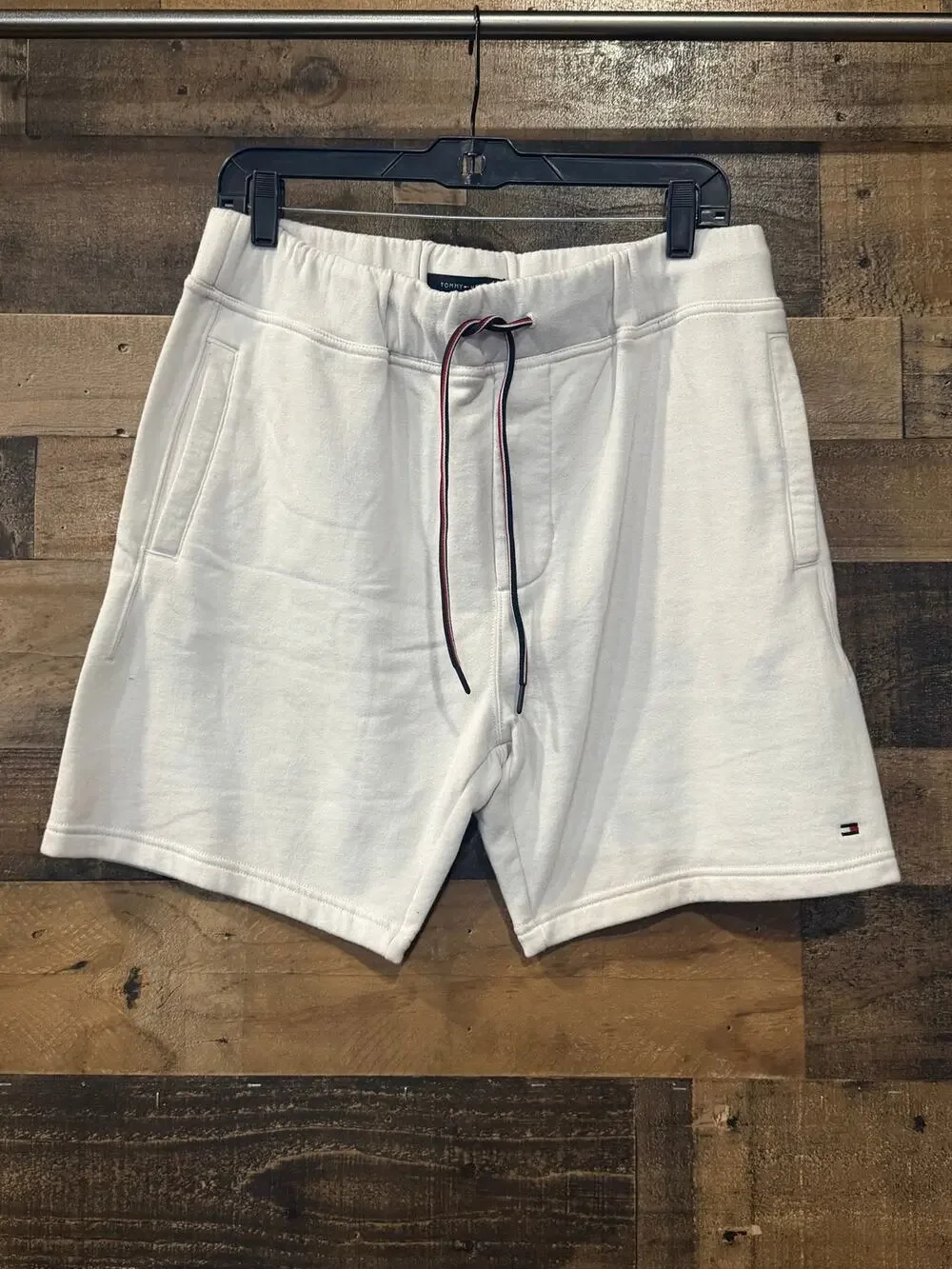 Tommy Hilfiger White Fleece Sweat Shorts Men's Size Medium -7